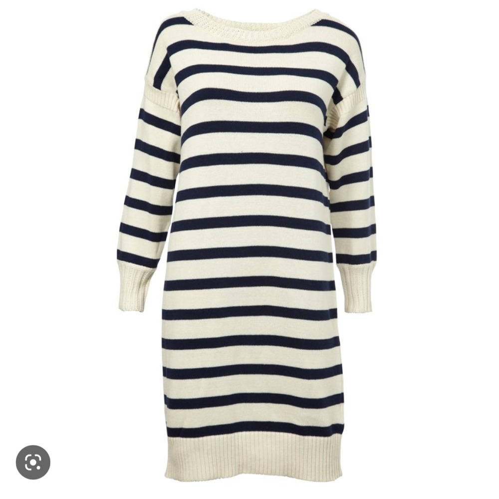 Ralph Lauren Denim & Supply Striped Cotton Sweater Dress size M Boat Neck